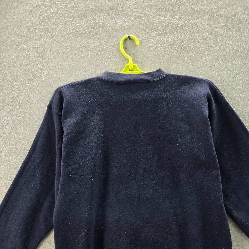 VINTAGE Peanuts Woman Sweatshirt L Blue Graphic Snoopy Woodstock Holiday 90s USA - Picture 7 of 9